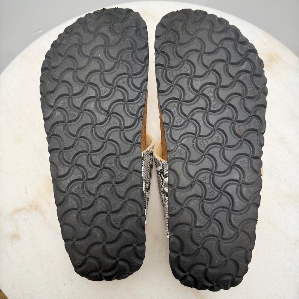 Birkenstock Papillio Gizeh Black Snakeskin Sandal Size 38 - Picture 9 of 10